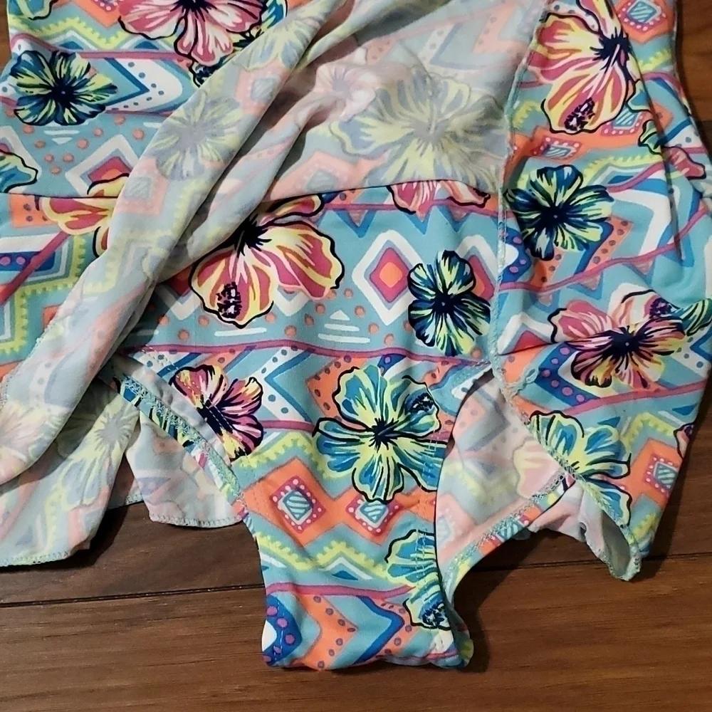 Girls new Hawaiian print one piece swim suit size 11T